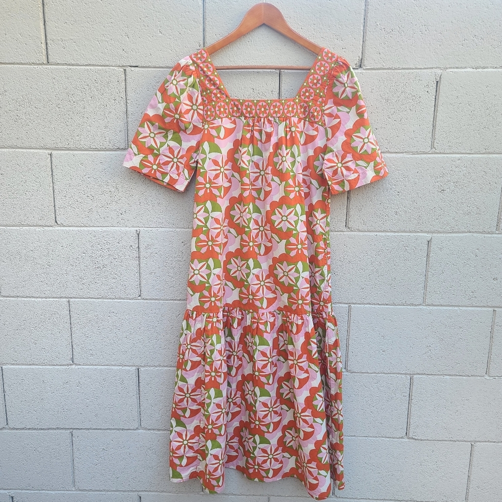 Printfresh | Tara Cotton Printed Dress in Flower Hour Lava Lamp New Size Small - Picture 3 of 12